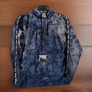 Victorias Secret PINK Windbreaker Jacket 1/4 Zip jacket S Pocket Hood Oversized